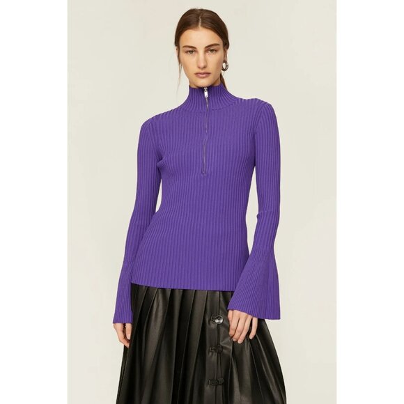 B-22. Proenza Schouler Ribbed Zip Sweater Medium - Picture 4 of 5